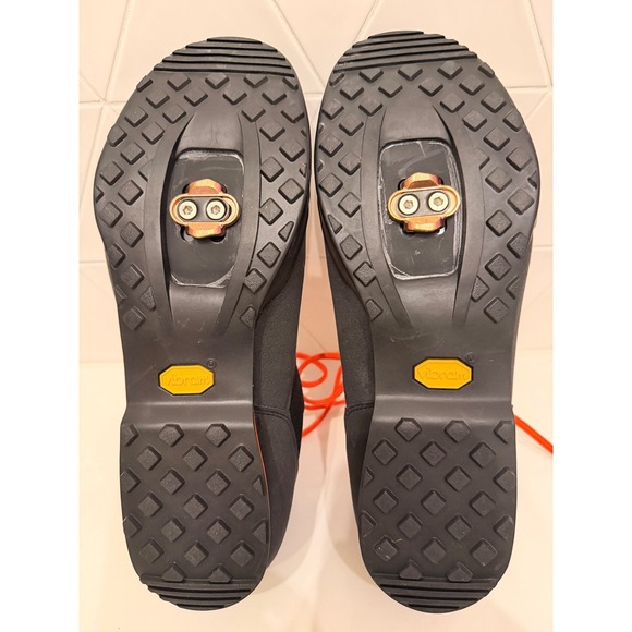 Giro Black Orange Lace Cycling Bike Shoes Men's Size 46 Vibram Sole - Picture 6 of 6